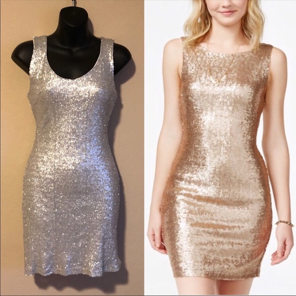 Crystal Doll Dresses & Skirts - Women’s Silver Sequined Body-con Tank Dress, S